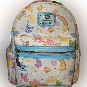 New Loungefly Care‎ Bears 40th Anniversary Mini Backpack Rainbow Cloud Pastel